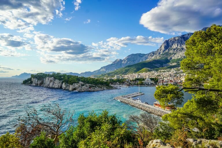 Makarska Riviera with the Biokovo mountains behind the town