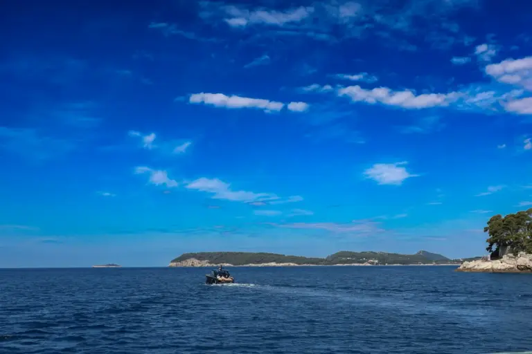 Boat sailing by Lopud in the Elafiti islands