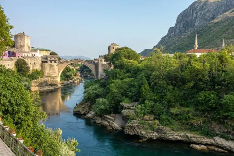 Stari Most, the old bridge over the Neretva in Mostar
