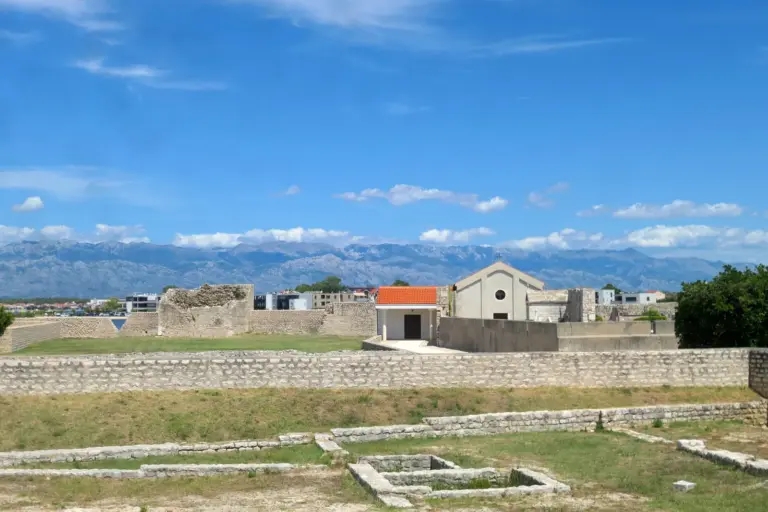 Historic Nin near Zadar with the Velebit mountains behind