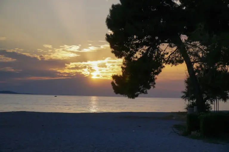 Kolovare beach in Zadar at sunset