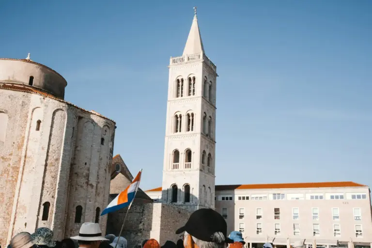 St Donatus Church and the cathedral bell tower in Zadar old town