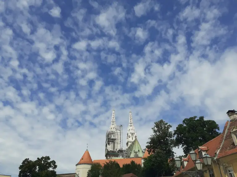 Zagreb Cathedral behind the trees